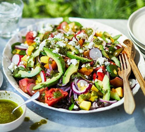 Summer recipes Large summer salad on a plate