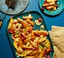 Waste-nothing loaded potato wedges on a baking tray